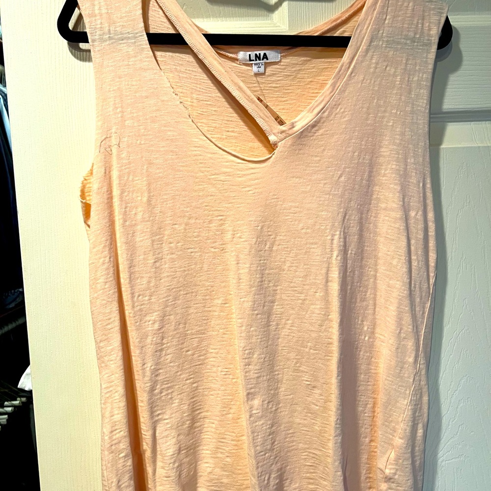 LNA - super cool slashed tank top - size large